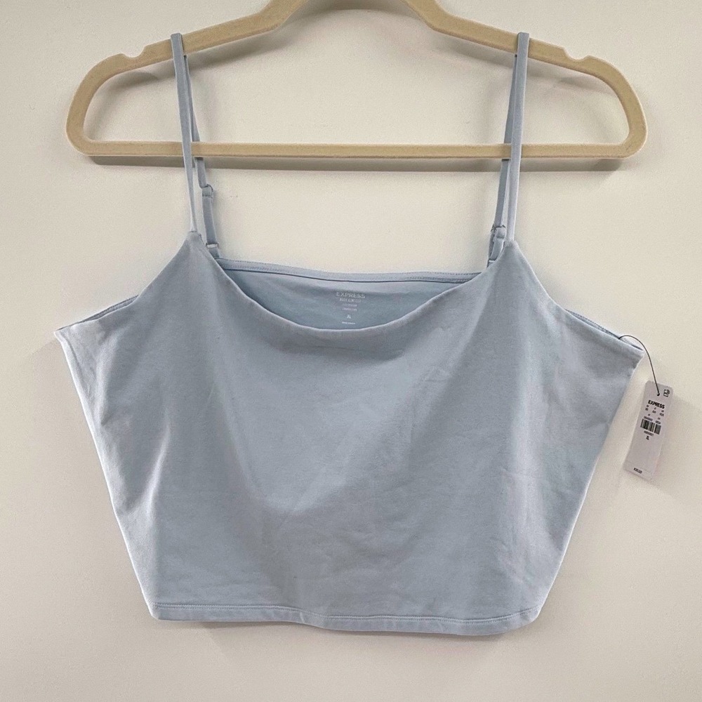 Express Body Contour Crop Cami XL Light‎ Blue Compression Top New Adjustable